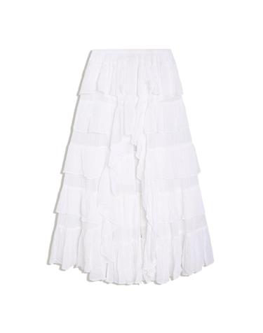 버쉬카 비대칭 러플 롱 스커트 2774/777 WHITE