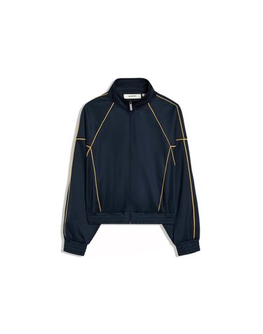 버쉬카 배색 하이넥 집업 자켓 2984/727 NAVY