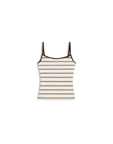버쉬카 스트라이프 스트랩 민소매 탑 3941/443 CREAM