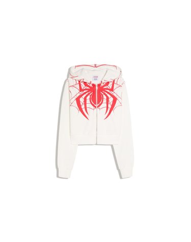 버쉬카 스파이더맨 프린트 크롭 집업 후디 3250/071 OFF WHITE