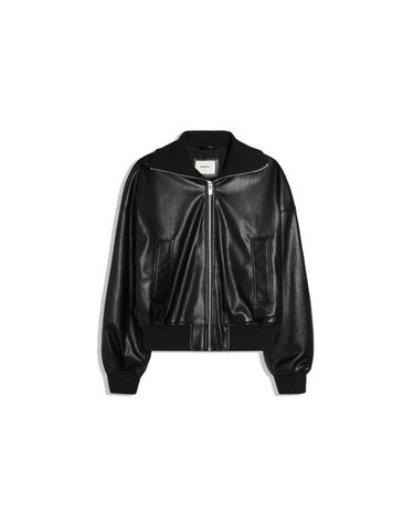 버쉬카 레더 이펙트 봄버 재킷 2238/564 BLACK