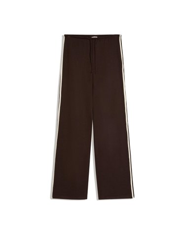 버쉬카 사이드 스트라이프 플러시 조거 팬츠 2835/478 BROWN