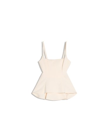 버쉬카 러플 스퀘어넥 스트랩 탑 3298/169 CREAM