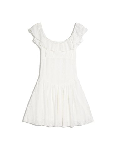 버쉬카 레이스 러플 민소매 미니 원피스 3454/326 WHITE