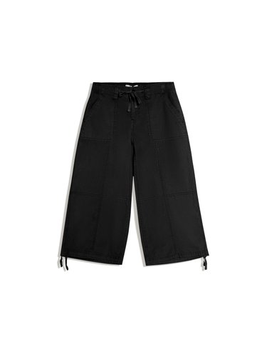 버쉬카 와이드 크롭 카프리 팬츠 2333/335 BLACK