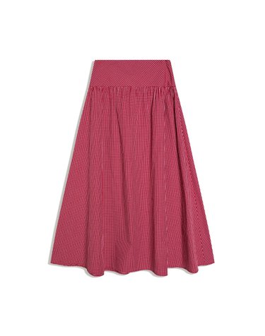 버쉬카 A라인 스트라이프 롱 스커트 3264/494 RED