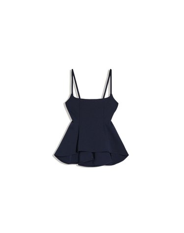 버쉬카 러플 스트랩 민소매 탑 3298/169 NAVY