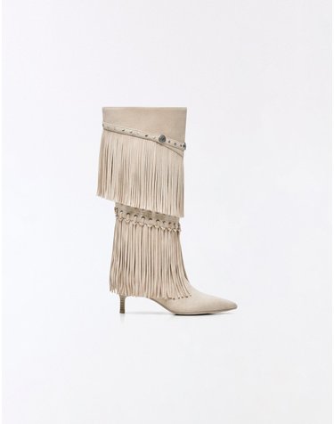 버쉬카 프린지 힐 부츠 1062/864 BEIGE