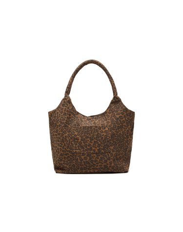 버쉬카 트윌 레오파드 프린트 토트백 2457/104 BROWN
