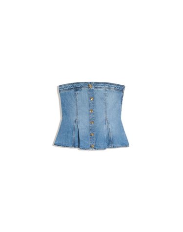버쉬카 페플럼 데님 코르셋 탑 2488/220 LIGHT BLUE