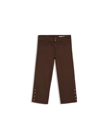 버쉬카 버튼 디테일 카프리 데님 팬츠 2786/180 BROWN