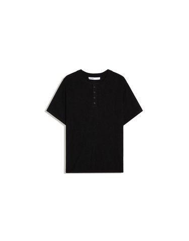 버쉬카 베이직 헨리넥 반팔 티셔츠 1634/376 BLACK