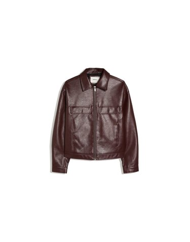 버쉬카 박시 레더 이펙트 자켓 0096/047 BURGUNDY