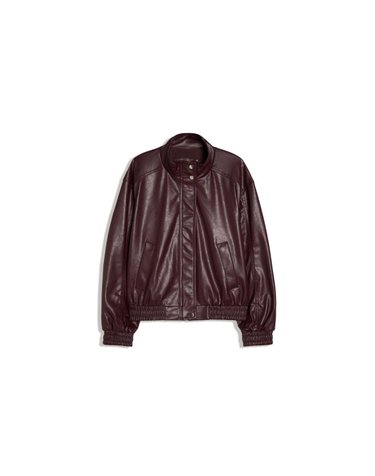 버쉬카 레더 이펙트 봄버 자켓 2437/273 BURGUNDY