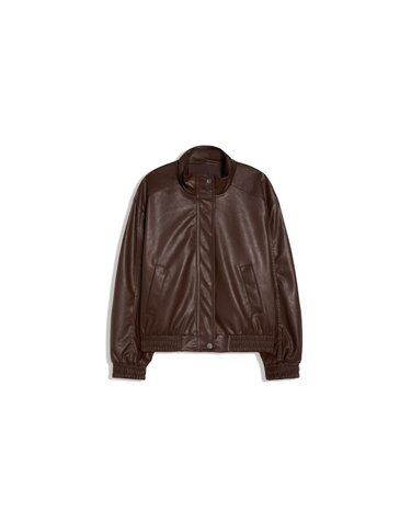 버쉬카 레더 이펙트 봄버 자켓 2437/273 BROWN