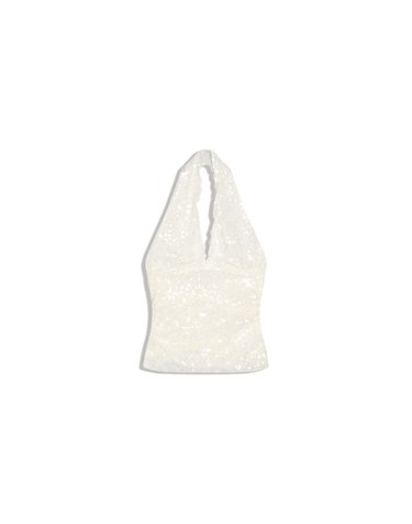 버쉬카 시퀸 홀터넥 민소매 캐미솔 탑 2755/710 CREAM