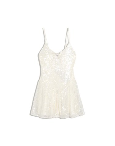 버쉬카 스팽글 플레어 스트랩 미니 원피스 2756/710 CREAM