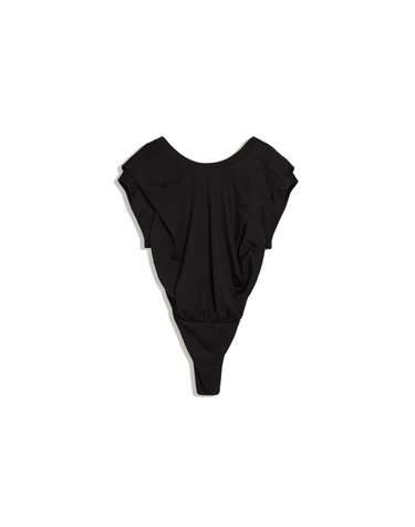 버쉬카 플리츠 오픈백 바디수트 2649/187 BLACK