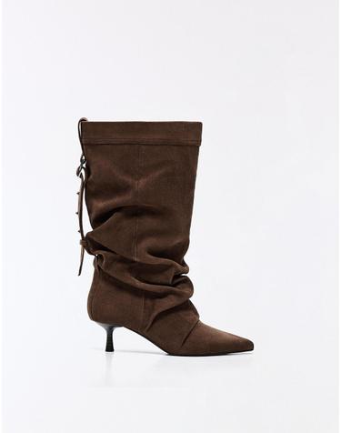 버쉬카 조절식 슬라우치 힐 앵클 부츠 1106/864 BROWN