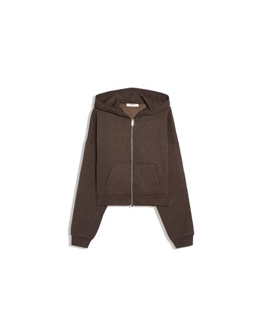 버쉬카 라인스톤 크롭 집업 후드티 3260/187 BROWN
