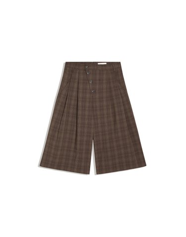 버쉬카 버튼 체크 큐롯 버뮤다 팬츠 2845/741 BROWN