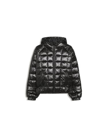 버쉬카 후드 그리드 숏 패딩 자켓 2163/551 BLACK