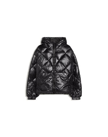 버쉬카 다이아몬드 퀼팅 후드 패딩 자켓 2309/046 BLACK
