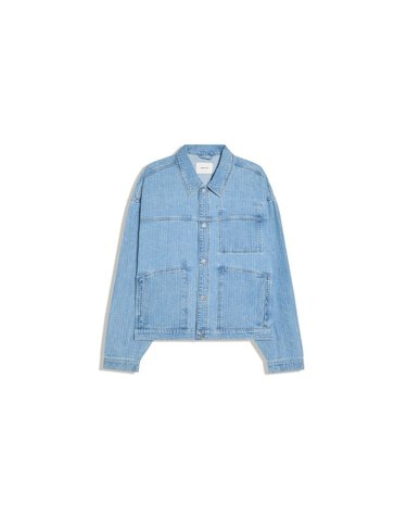 버쉬카 체크 텍스처 데님 셔츠 자켓 2802/335 LIGHT BLUE