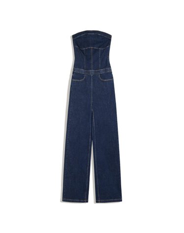 버쉬카 오프숄더 데님 롱 점프수트 2975/180 BLUE