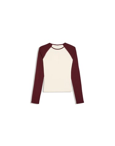 버쉬카 크롭 래글런 긴팔 티셔츠 3296/152 BURGUNDY