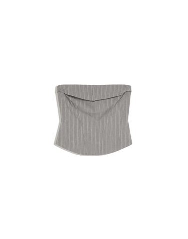버쉬카 스트라이프 크롭 튜브탑 3847/714 GREY