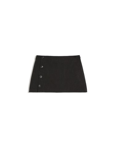 버쉬카 버튼 플리츠 미니 스커트 3014/741 WHITE / BLACK
