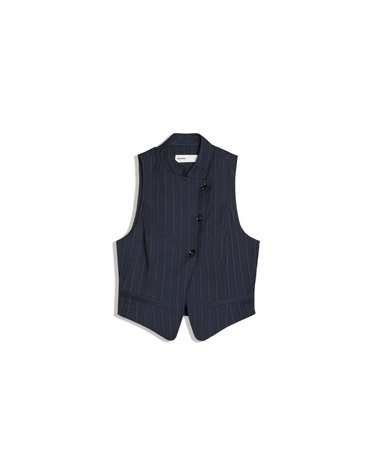 버쉬카 크로스 버튼 스트라이프 베스트 2548/232 NAVY