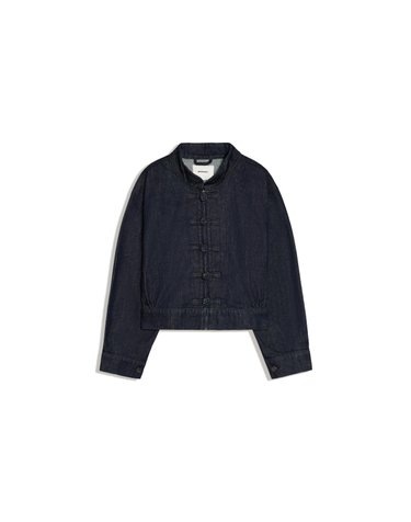 버쉬카 클라스프 버튼 크롭 데님 자켓 2510/534 NAVY
