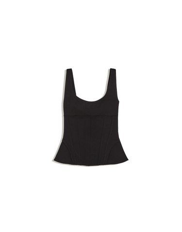 버쉬카 스퀘어넥 타이백 민소매 탑 3061/710 BLACK