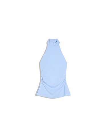 버쉬카 셔링 홀터넥 민소매 탑 4007/360 LIGHT BLUE