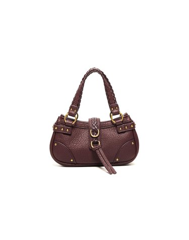 버쉬카 빈티지 브레이드 핸들 미니 숄더백 2386/192 BURGUNDY