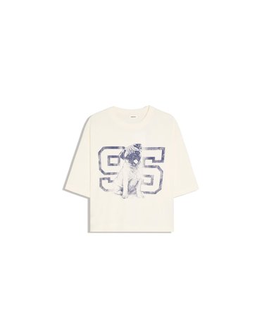 버쉬카 오버사이즈 그래픽 반팔 티셔츠 3330/360 CREAM