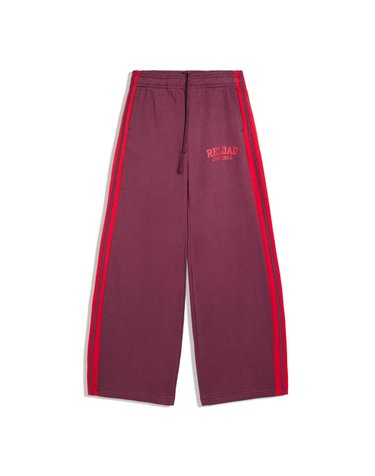 버쉬카 자수 그래픽 플러시 와이드 팬츠 3216/732 BURGUNDY