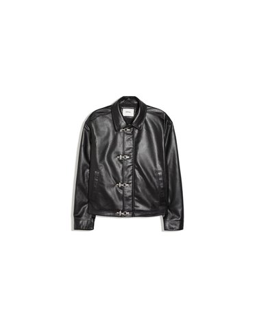 버쉬카 클라스프 레더 이펙트 자켓 3104/677 BLACK