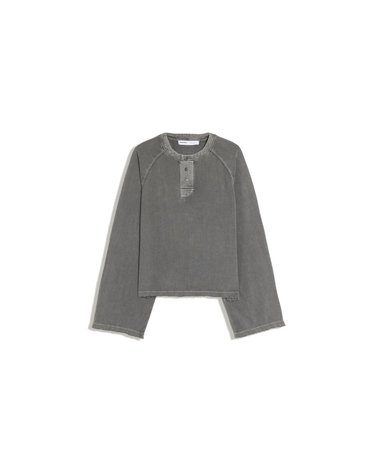 버쉬카 헨리넥 프린트 긴팔 티셔츠 3185/260 DARK GREY