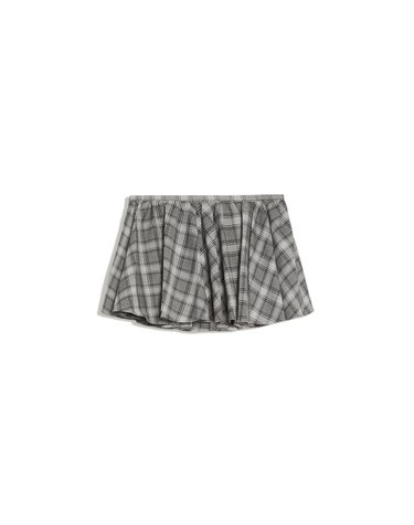 버쉬카 체크 A라인 미니 스커트 4022/172 DARK GREY