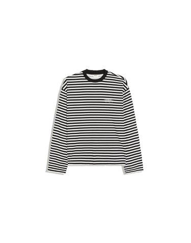버쉬카 스트라이프 크루넥 긴팔 티셔츠 3247/120 WHITE