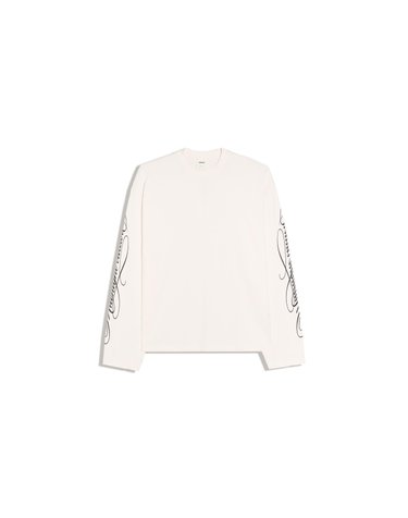버쉬카 프린트 크루넥 긴팔 티셔츠 3247/120 OFF WHITE