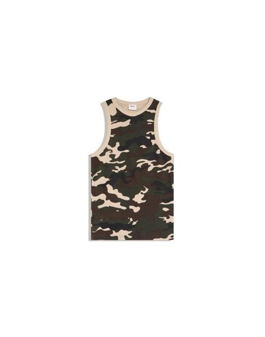 버쉬카 카모 프린트 와플 니트 티셔츠 4313/777 KHAKI