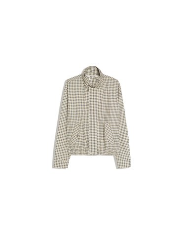 버쉬카 체크 집업 블루종 자켓 3901/752 CREAM