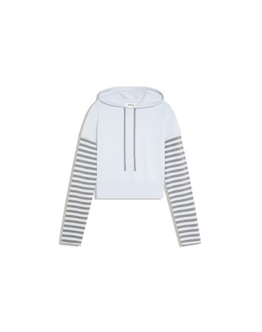 버쉬카 스트라이프 소매 후드 스웨터 2847/376 LIGHT BLUE