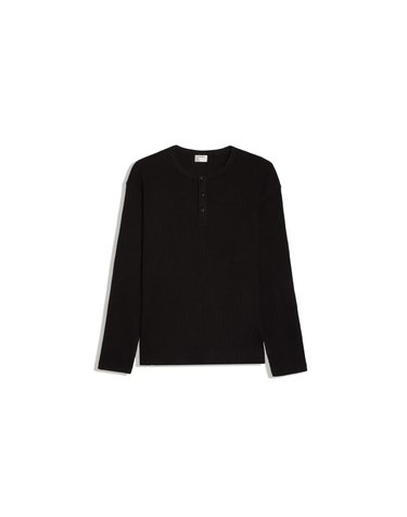 버쉬카 슬림핏 헨리넥 긴팔 티셔츠 3278/443 BLACK