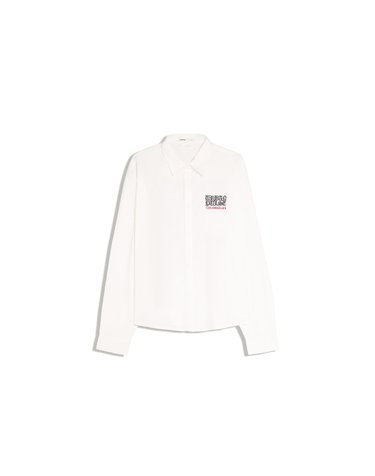 버쉬카 자수 로고 긴팔 셔츠 3422/335 WHITE