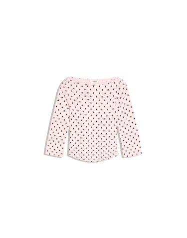 버쉬카 보트넥 도트 긴팔 티셔츠 3499/272 PINK